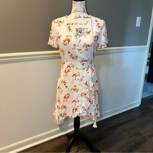 Altar’d State - Floral Orange & White Dress